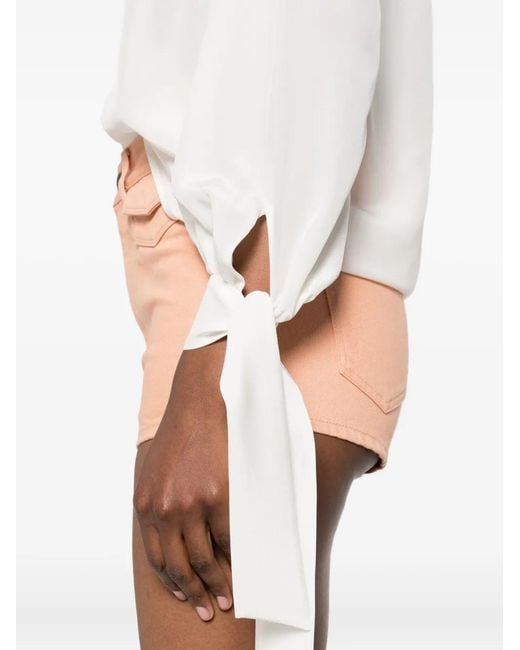 Blusa Con Puños Lazados Max Mara de color White