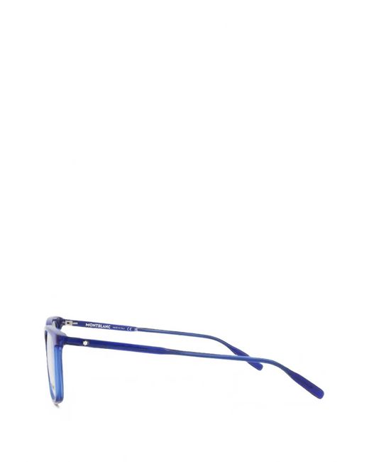 Montblanc Blue Rectangle-Frame Glasses for men
