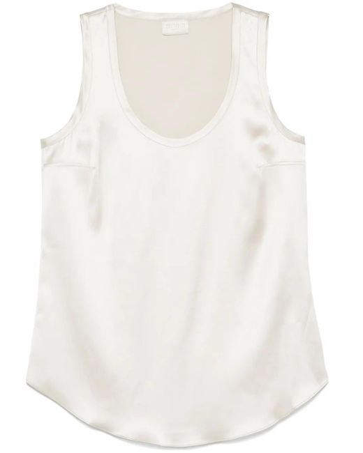Top sin mangas con cadena Monili Brunello Cucinelli de color White
