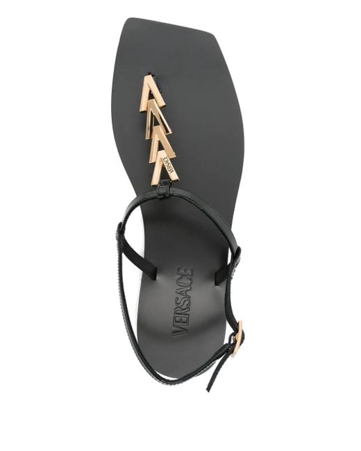 Versace Black Medusa Patent Sandal