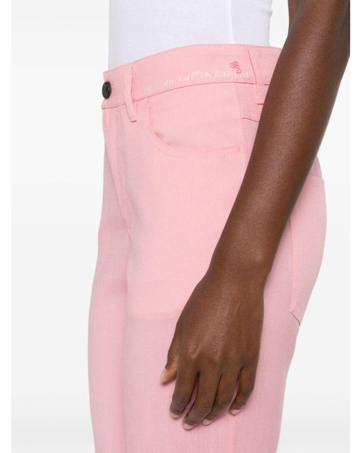 Marni Pink Grain De Poudre Flared Trousers