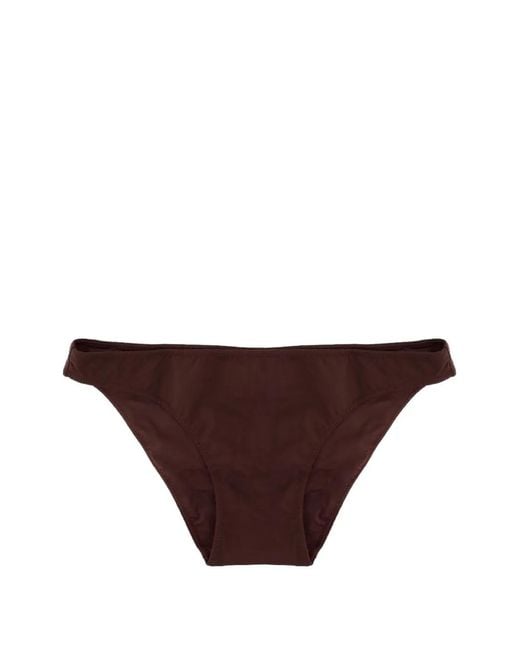 Mc2 Saint Barth Brown Maia Logo-Detail Bikini Bottoms