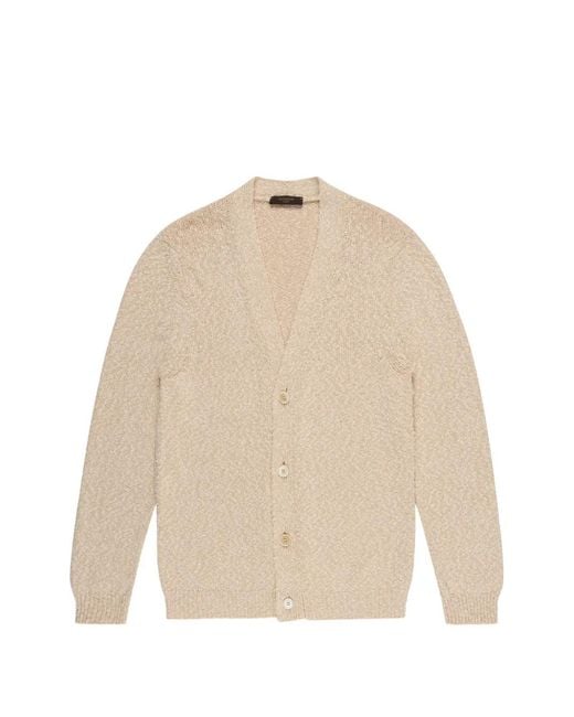Zanone Natural Textured Cotton Cardigan for men