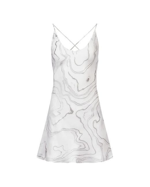Mia Peculiar White Pattern Mini Dress