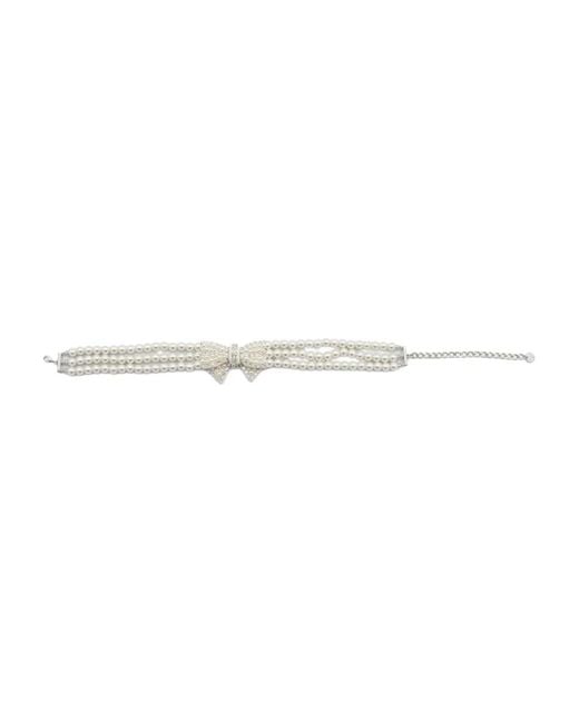 Self-Portrait White Pearl-Embellished Necklace