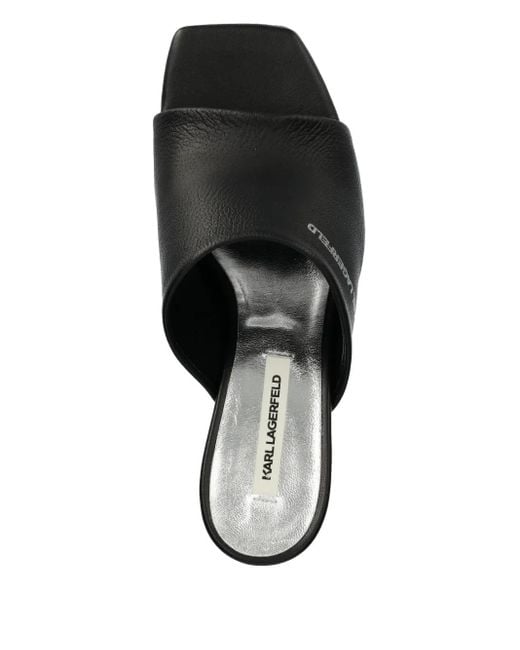 Karl Lagerfeld Black 85Mm Logo-Print Sandals