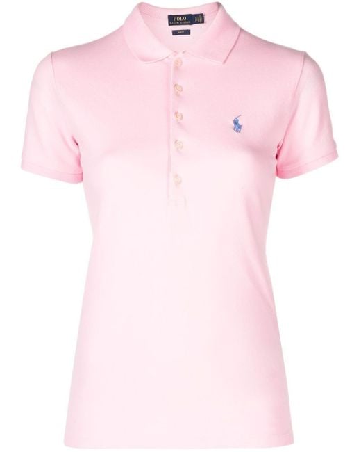Polo Ralph Lauren Julie Slim Polo Shirt in Pink | Lyst