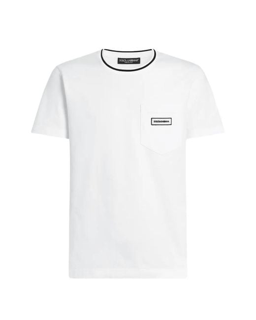 Dolce & Gabbana White Dolce & Gabbana Cotton T-Shirt With Logo for men