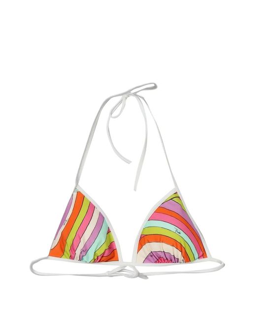 Emilio Pucci White Abstract-Print Bikini
