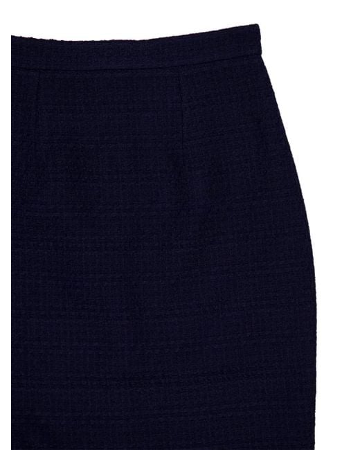Roland Mouret Blue Boucle Midi Skirt