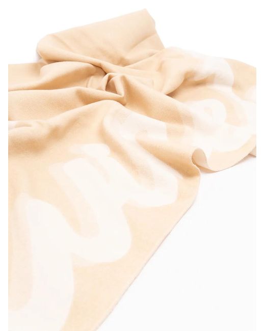 Twinset Metallic Logo-Intarsia Fringed Scarf