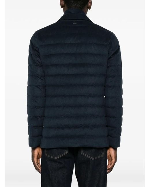 Herno Blue Layered-Effect Padded Jacket for men