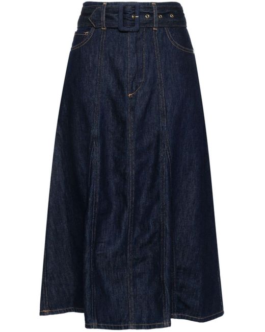 Ba&sh Blue Dakota Denim Midi Skirt