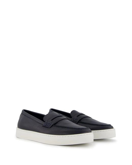 Manolo Blahnik Gray Ellis Leather Loafers for men