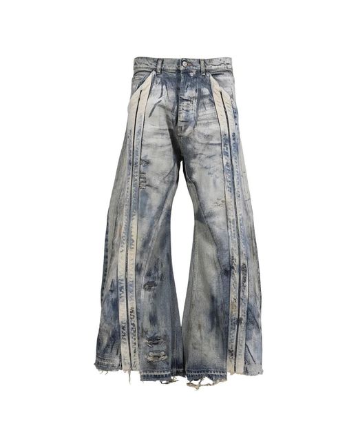 RRR123 Gray Apocrypha He Rose 2 Distressed-Effect Panelled Jeans for men