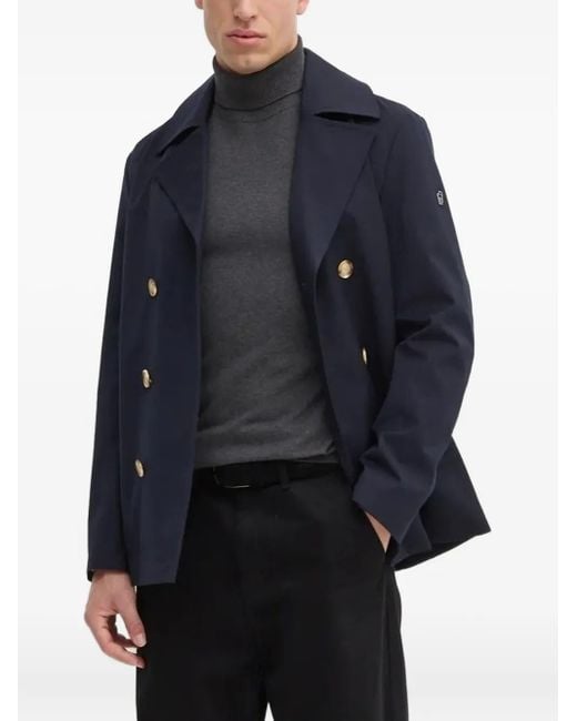 Liu Jo Blue Double-Breasted Coat for men