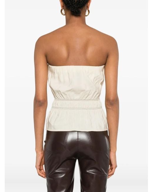 Nanushka Gesmockte Bandeau-Top in het Natural