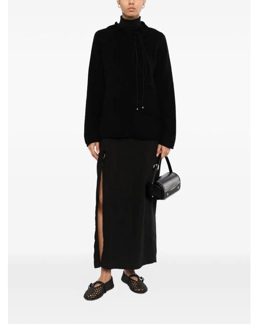 YEAREAST Black Drawstring Jumper