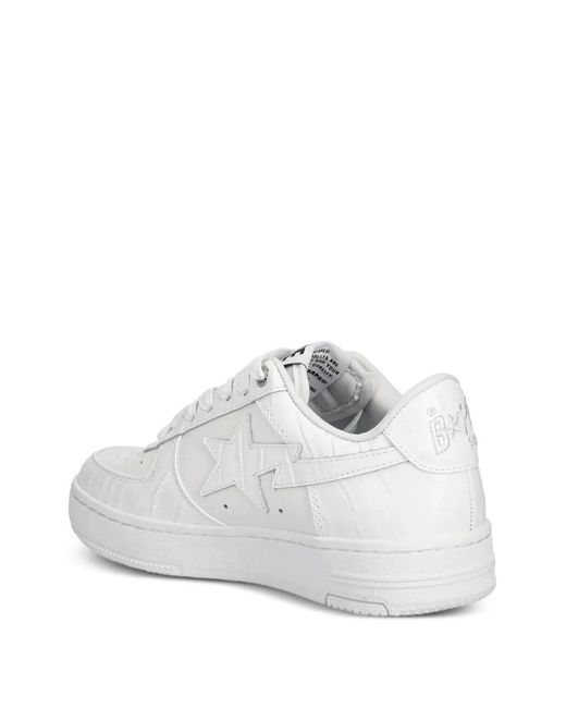 A Bathing Ape White Bape Sta #3 L Textured Sneakers