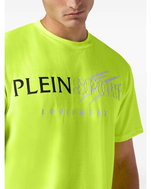 Philipp Plein Yellow Logo-print Cotton T-shirt for men