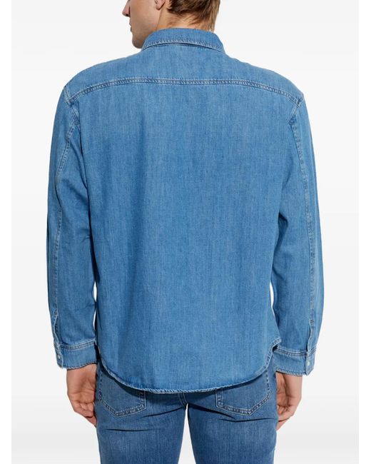 FRAME Blue Buttoned Cotton Shirt for men
