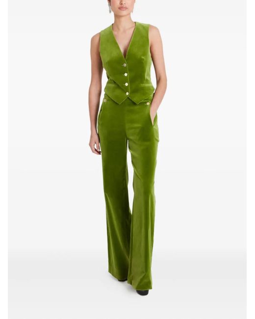 Temperley London Green Clove Velvet Trousers