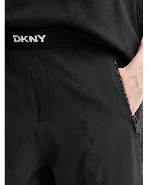 DKNY Black Logo-Waistband Elasticated-Cuff Track Pants
