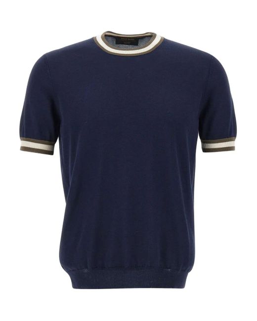 メンズ Gran Sasso Crew-neck Short-sleeve Top Blue