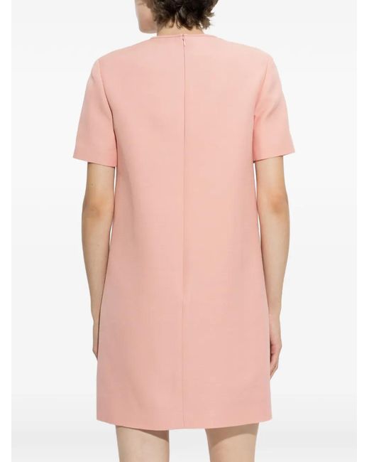 Valentino Garavani Pink Bow-Embellished Shift Mini Dress