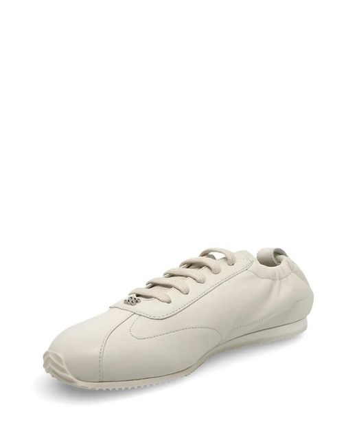 Casadei White Elasticated Leather Sneakers