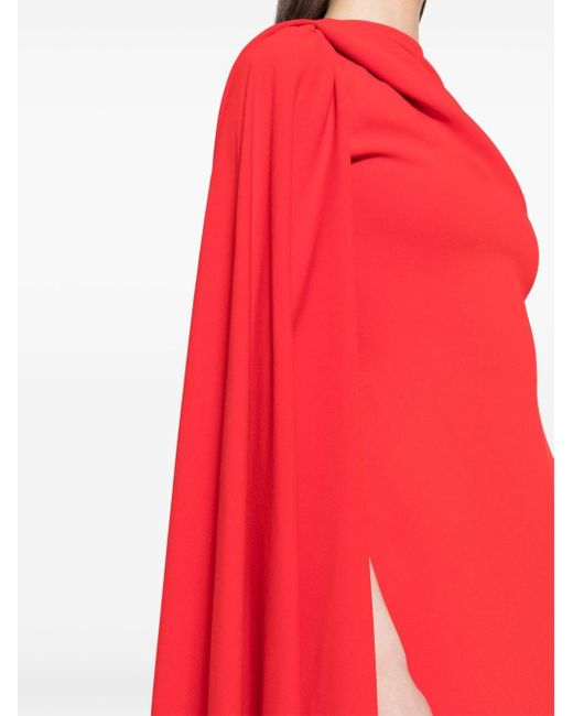 Solace London Red The Lydia Draped Cady Gown