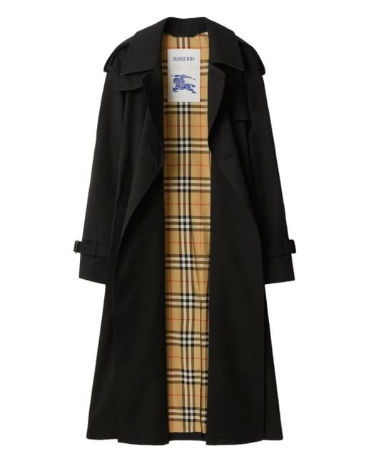 Burberry Black Double-Breasted Belted Trench Coat