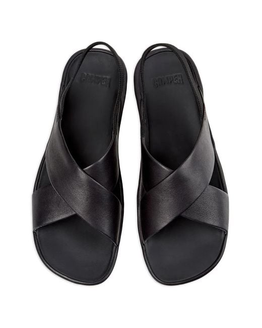 Camper White Right Isla Crossover-Strap Sandals