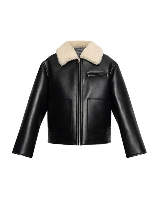 Chaqueta Kaz Con Cuello De Lana De Oveja Stand Studio de color Black