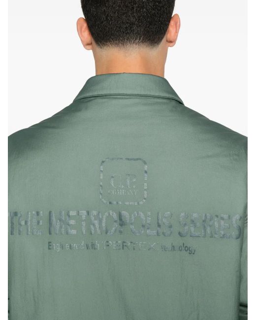 C P Company Green Panelled Buttoned Jacket for men