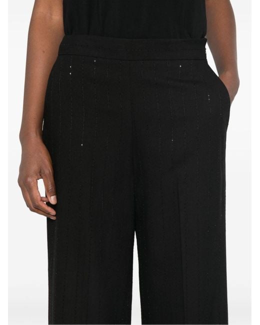 Twin Set Black Sequin-Detailing Trousers