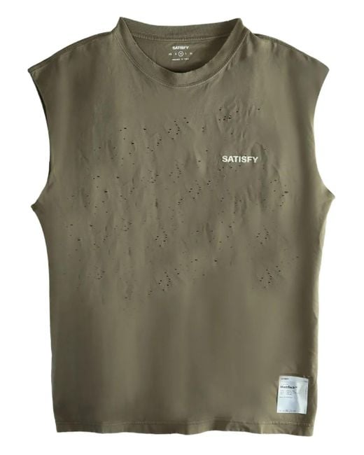 Satisfy Green Mothtech Distressed Sleeveless Vest for men
