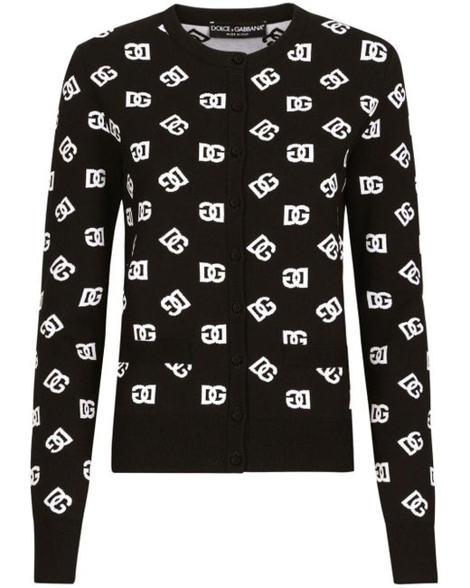 Cardigan à logo Dolce & Gabbana en coloris Black