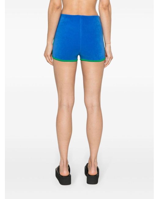 Adidas Blue Trefoil-logo Terry-cloth Shorts