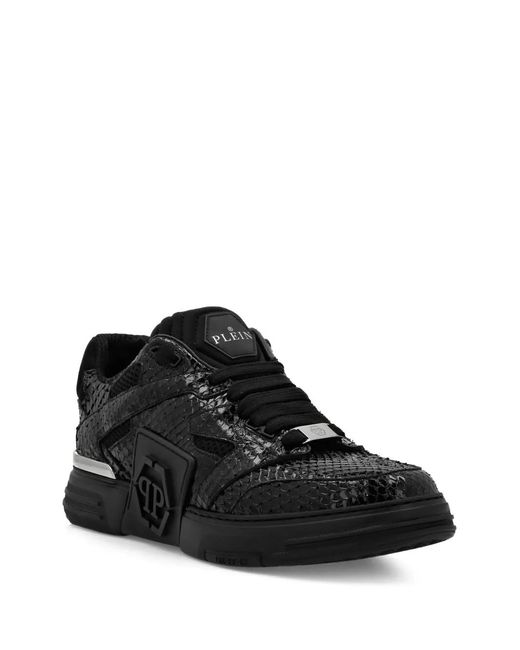 Philipp Plein Black Phantom Python Leather Sneakers