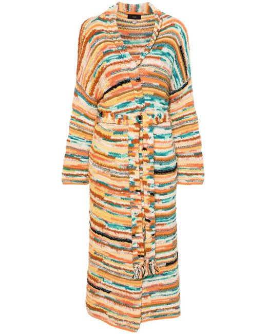 Alanui Metallic Manteau Maduray À Motif En Intarsia