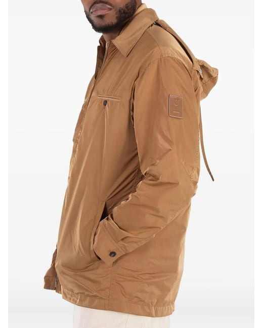 Ferragamo Brown Zip Hooded Jacket for men