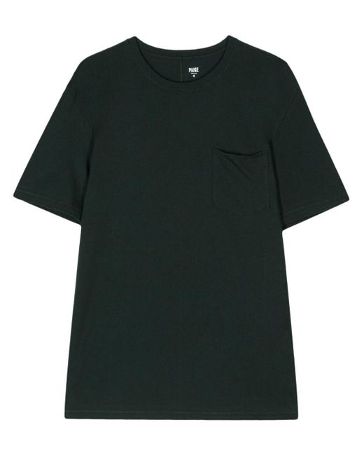 PAIGE Green Patch-pocket Cotton T-shirt for men