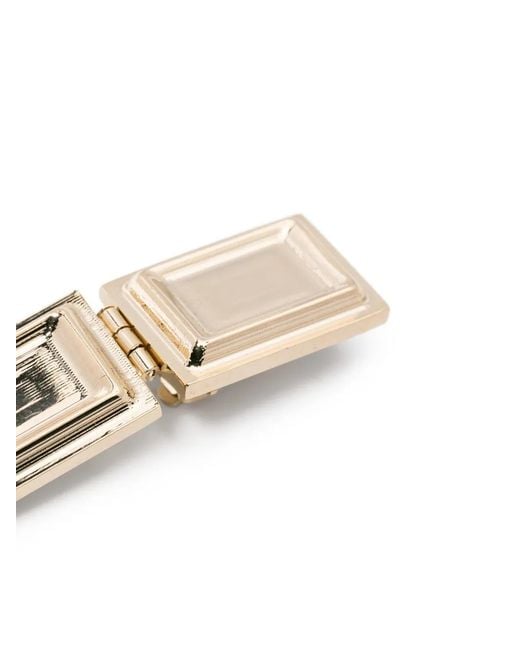 N°21 White Rectangular Earrings
