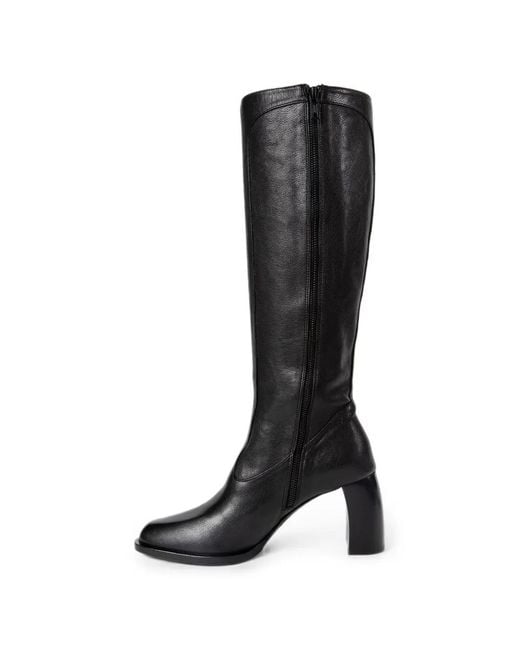 Ann Demeulemeester Black Buckle-Detail Leather Boots