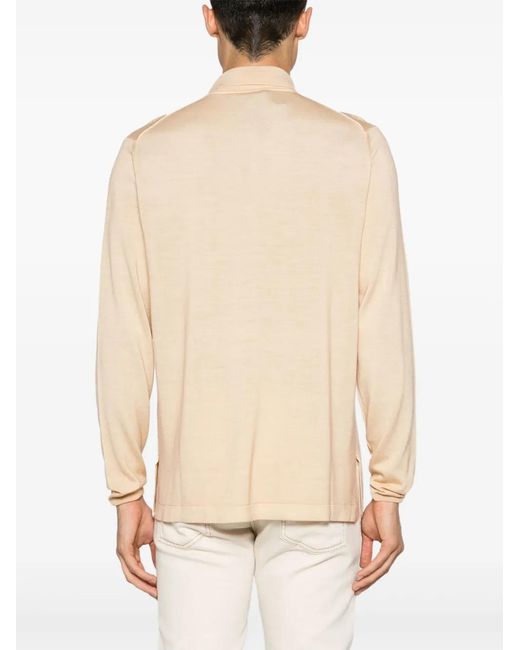 Canali Natural Cardigan À Col Pointu for men
