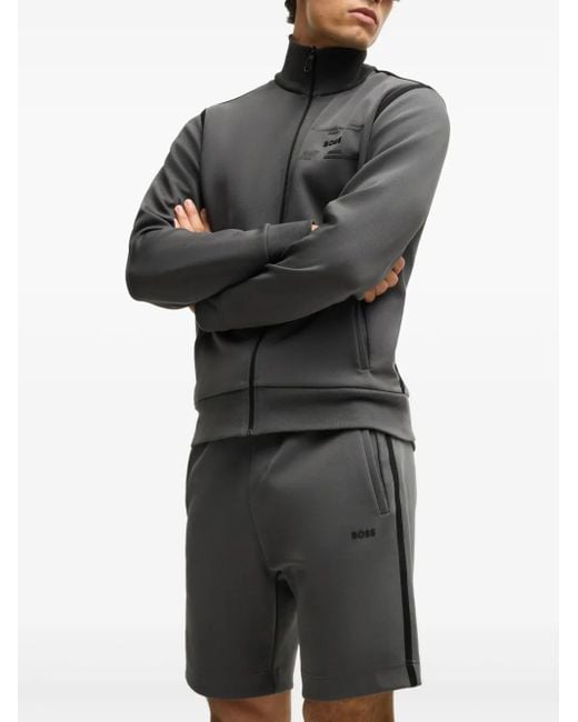 Boss Gray Drawstring Track Shorts for men