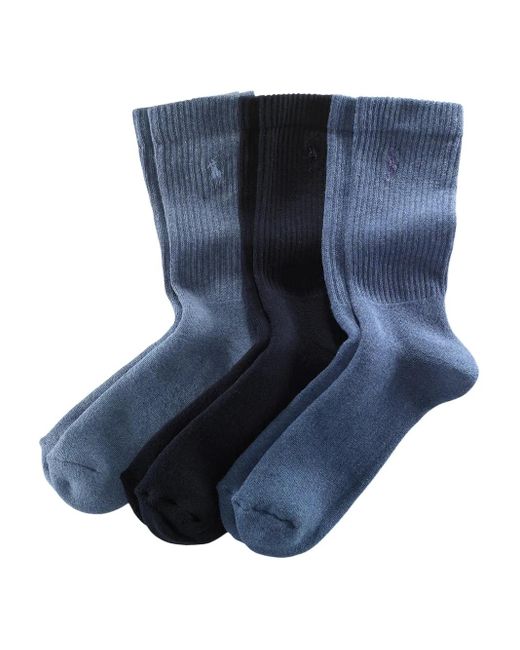 メンズ Polo Ralph Lauren ロゴ 靴下 セット Blue