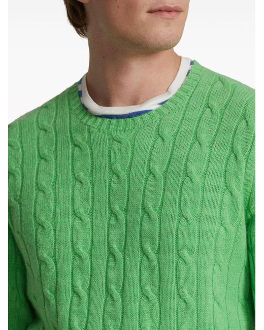 Polo Ralph Lauren Green Cable-knit Cashmere Jumper for men