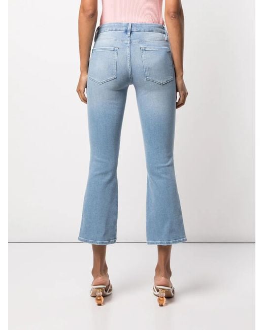 FRAME Blue Mid-Rise Cropped Jeans